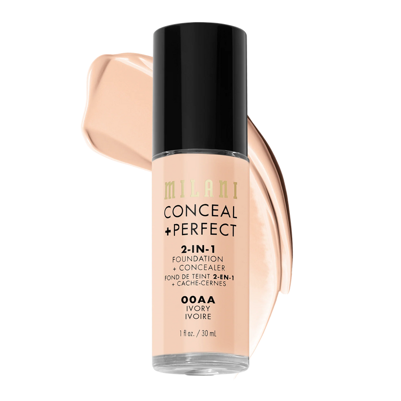 MILANI Conceal + Perfect 2-in-1 Foundation + Concealer - Ivory #00AA