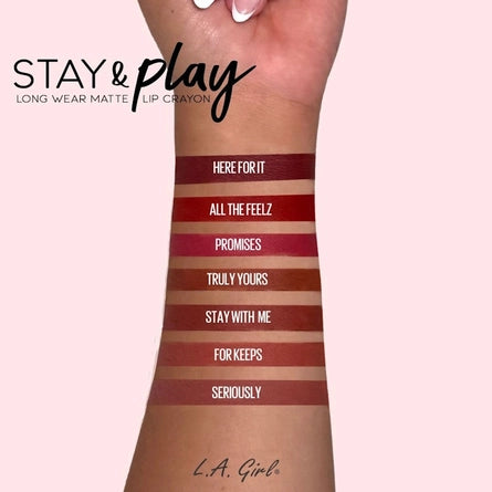 LA GIRL Stay and Play Lip Crayon - Seriously