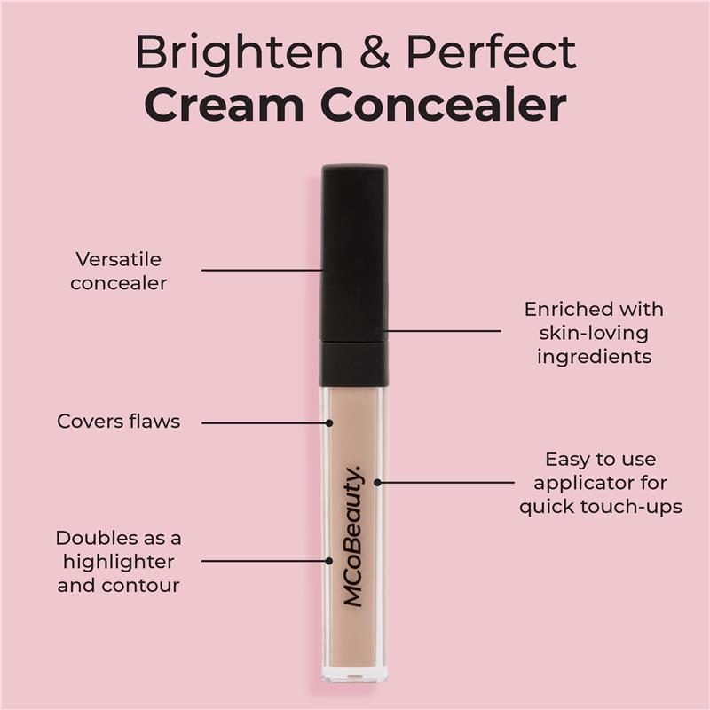 MCOBEAUTY Brighten & Perfect Cream Concealer - Medium 1.25 (Buff)