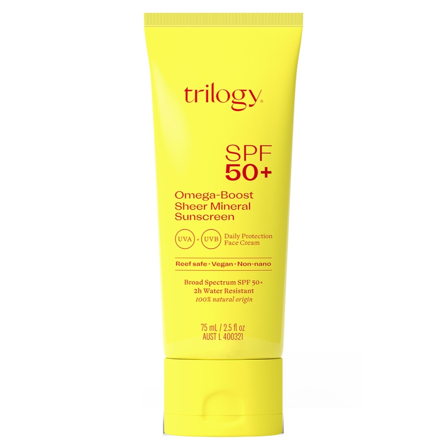 TRILOGY Omega-boost Sheer Mineral Sunscreen SPF50+ (75ml)