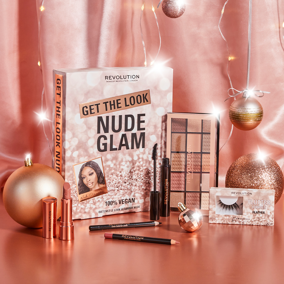 MAKEUP REVOLUTION Get The Look - Nude Glam Gift Set 2022 (Worth $70)