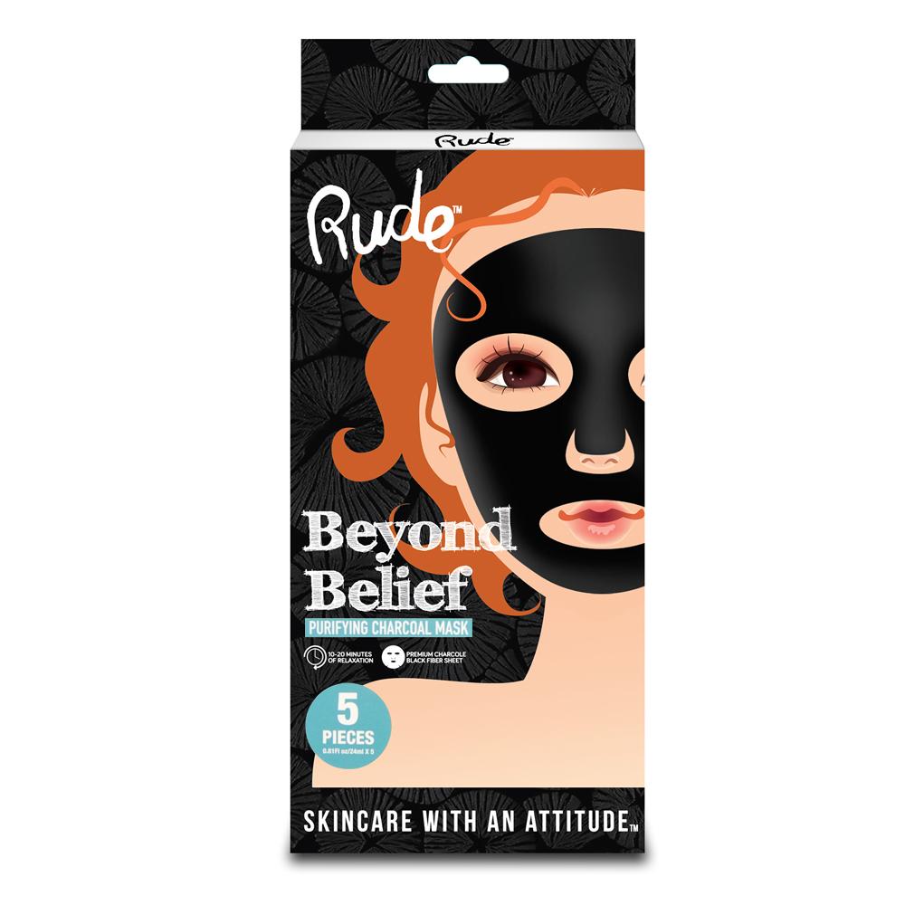 RUDE Beyond Belief Charcoal Face Mask - 5 Pieces