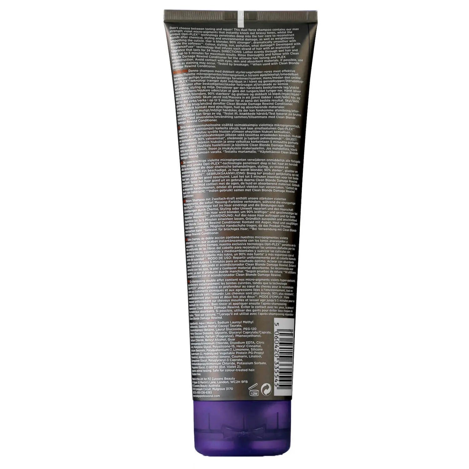FUDGE PROFESSIONAL Clean Blonde Damage Rewind Purple Toning Shampoo (250 ml)