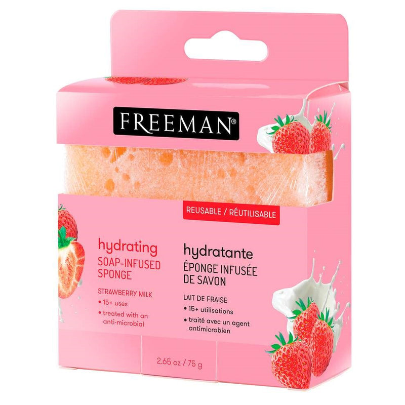 FREEMAN Hydrating Strawberry Milk Soap-Infused Sponge