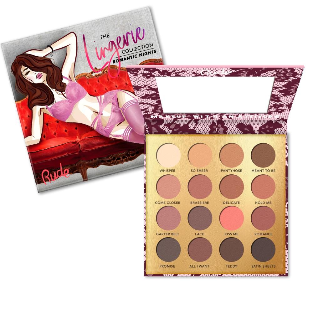 RUDE The Lingerie Collection 16 Color Eyeshadow Palette - Romantic Nights