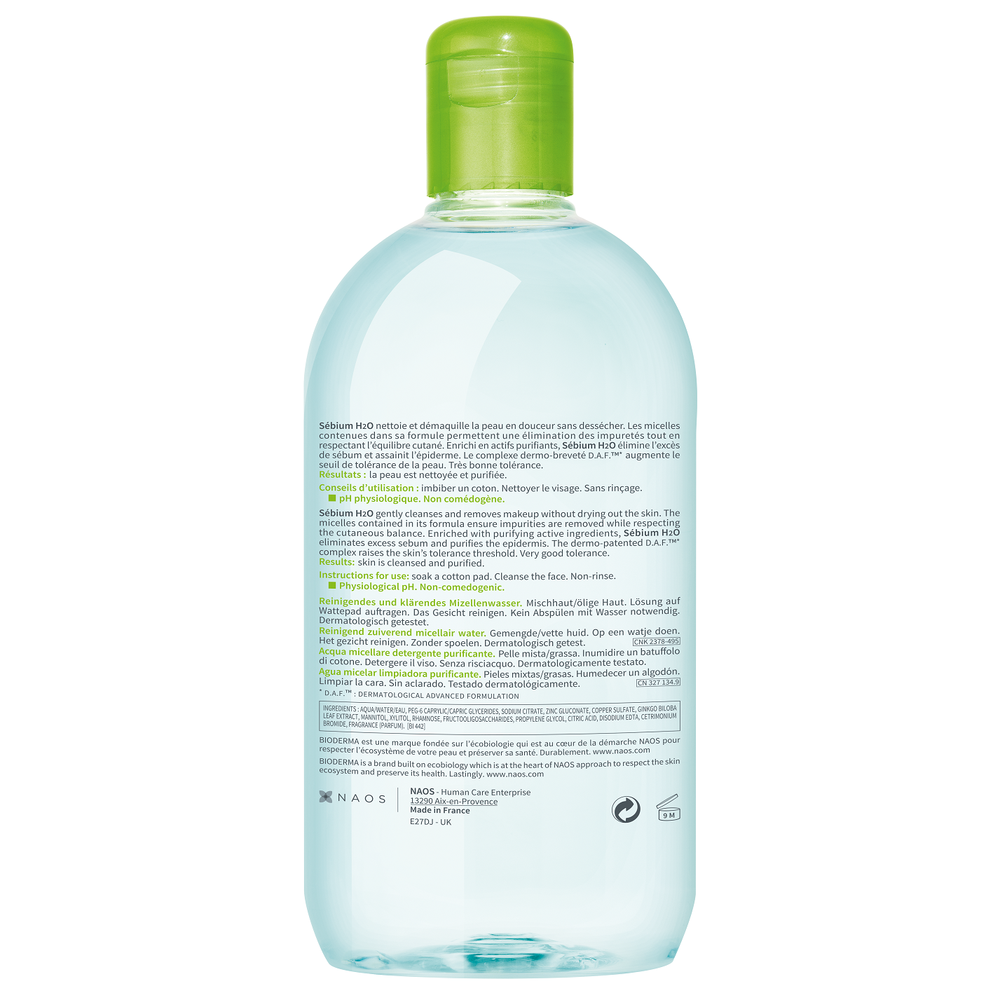 BIODERMA Sebium H2O Micellar Water (500 ml)