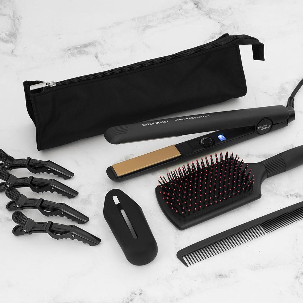 SILVER BULLET Keratin 230 Ceramic Hair Straightener (With Extras)