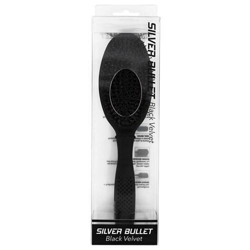 SILVER BULLET Black Velvet Cushion Hair Brush