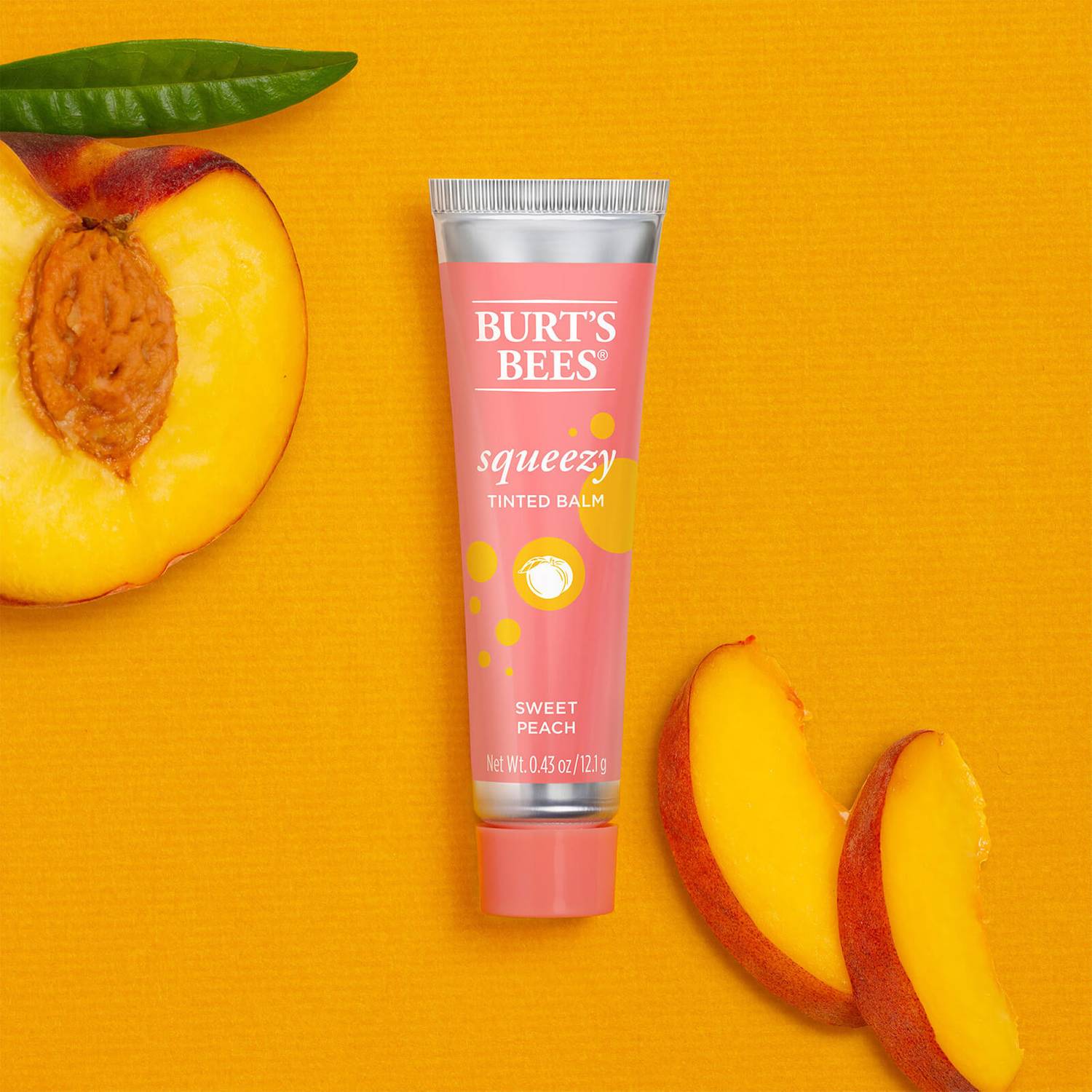 BURT'S BEES Squeezy Tinted Lip Balm - Sweet Peach