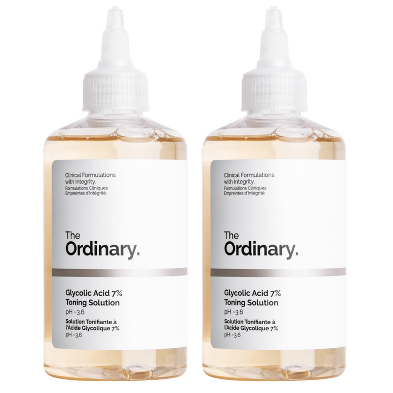 THE ORDINARY Glycolic Acid 7% Toning Solution 2-Pack Bundle (2x240ml) (RRP $64.00)